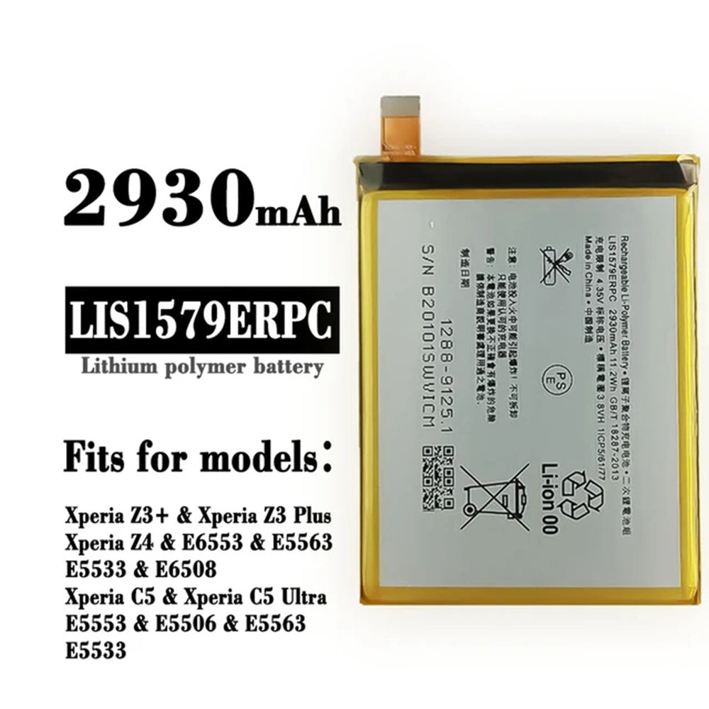 Replacement Battery for Sony Xperia Z4 / Z3 Plus / C5 / C5 Ultra (E6553), LIS1579ERPC Replacement Battery for Sony Xperia Z4 / Z3 Plus / C5 / C5 Ultra (E6553), LIS1579ERPC